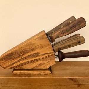 Vintage Chicago Cutlery Knife Set with Holder